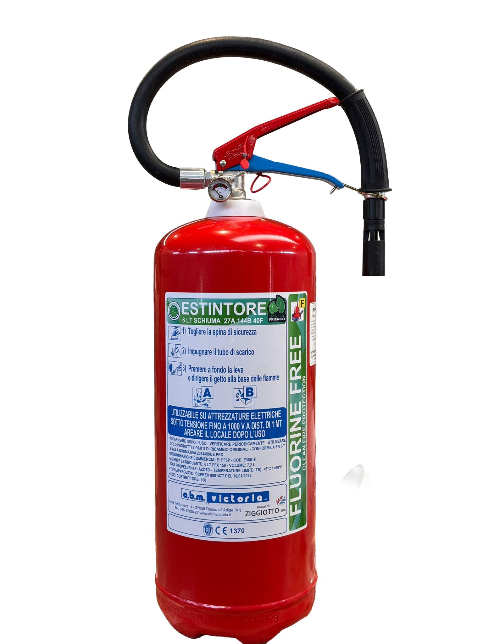ESTINTORE A SCHIUMA 6 LT CLASSE F FLUORINE FREE